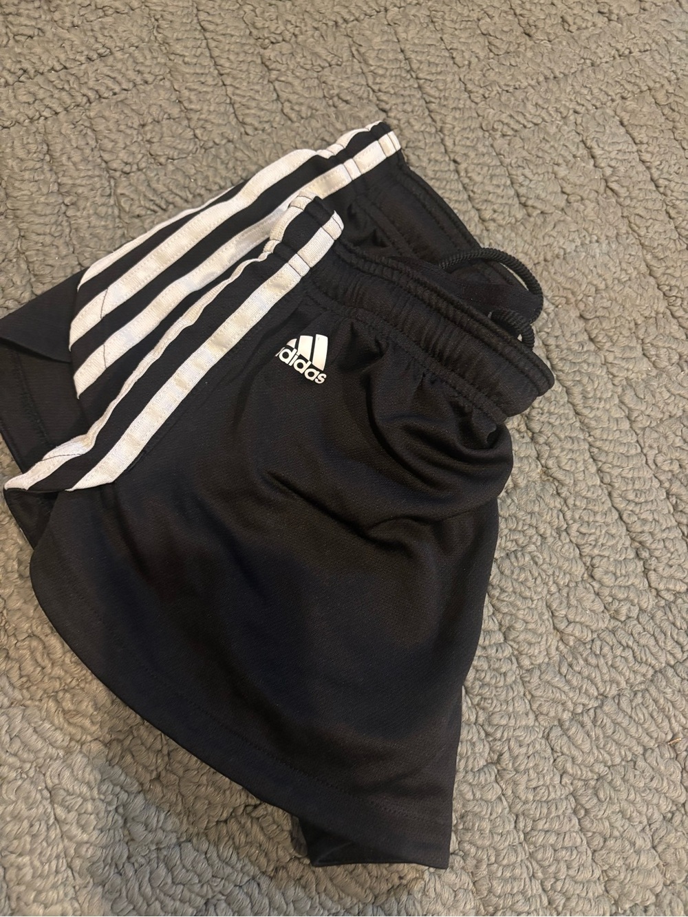 adidas Black Shorts with White Signature Stripes